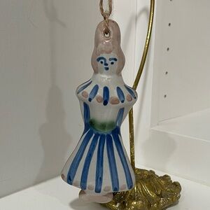 MA Mary Hadley Americana Handpainted Pottery Stoneware Wall Ornament Farmer Wife